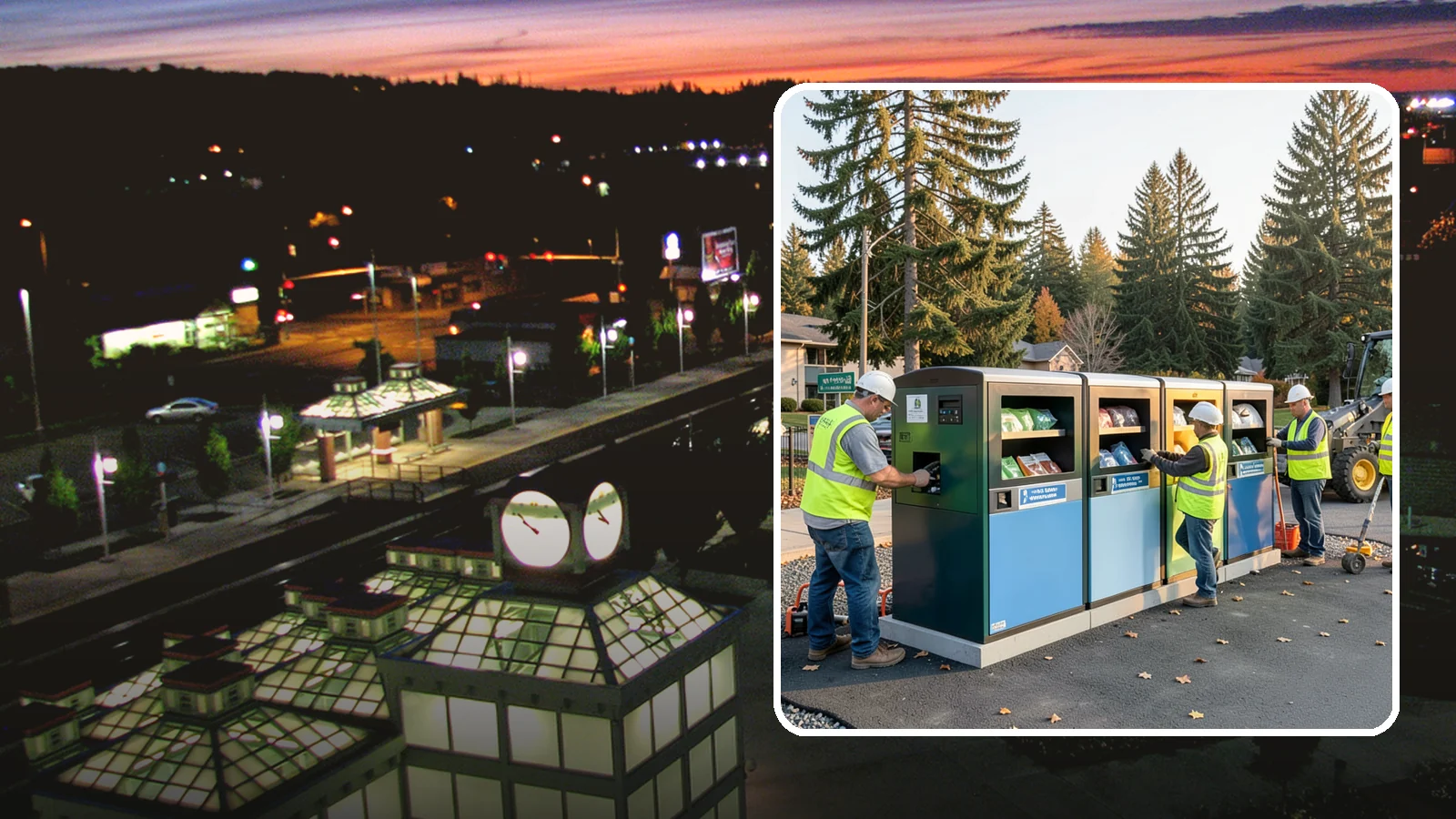 Recycling Station Installation in Auburn, King County, WA - We install multi-stream recycling stations with clear labeling to support your diversion goals.