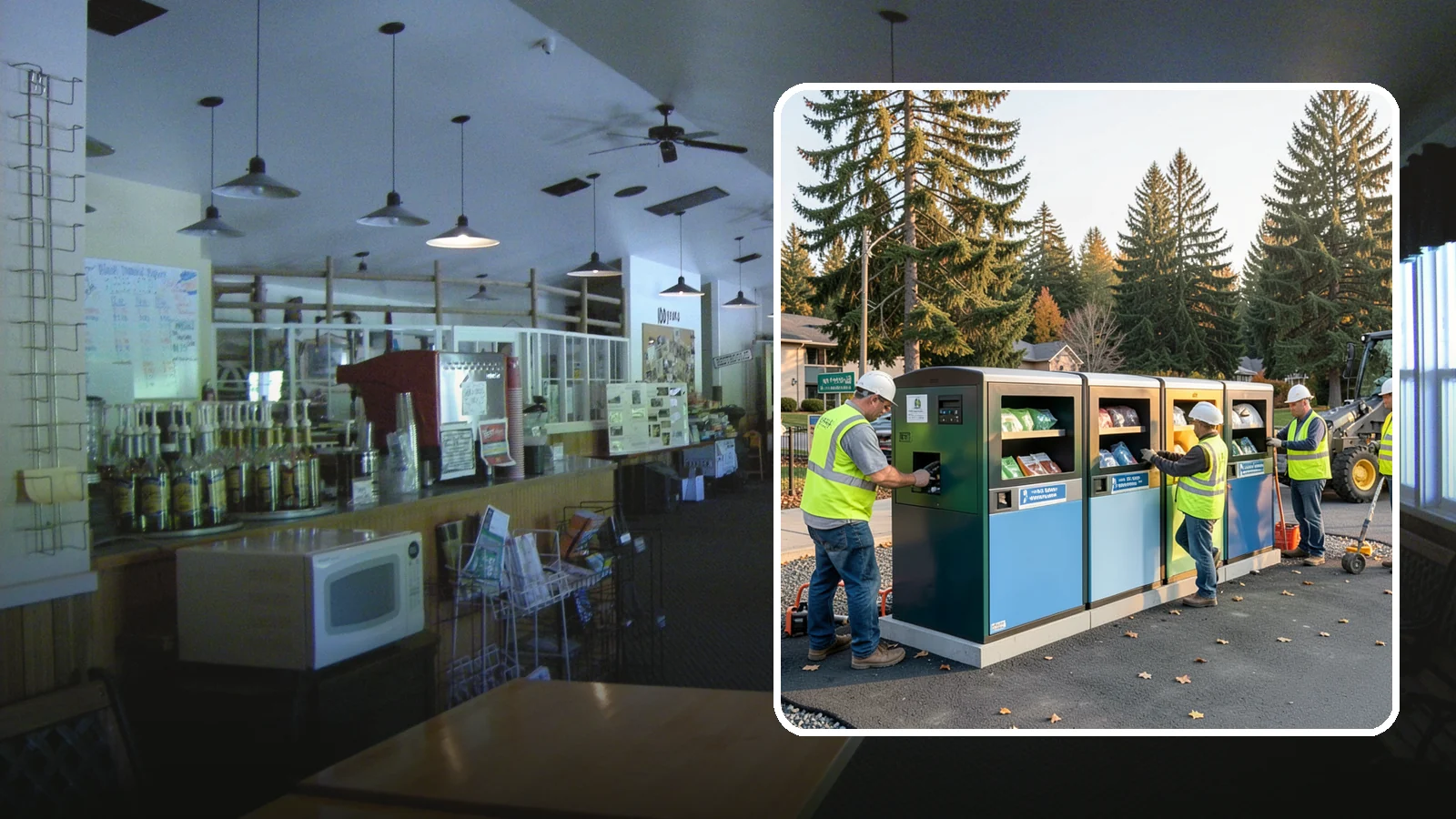 Recycling Station Installation in Black Diamond, King County, WA - We install multi-stream recycling stations with clear labeling to support your diversion goals.