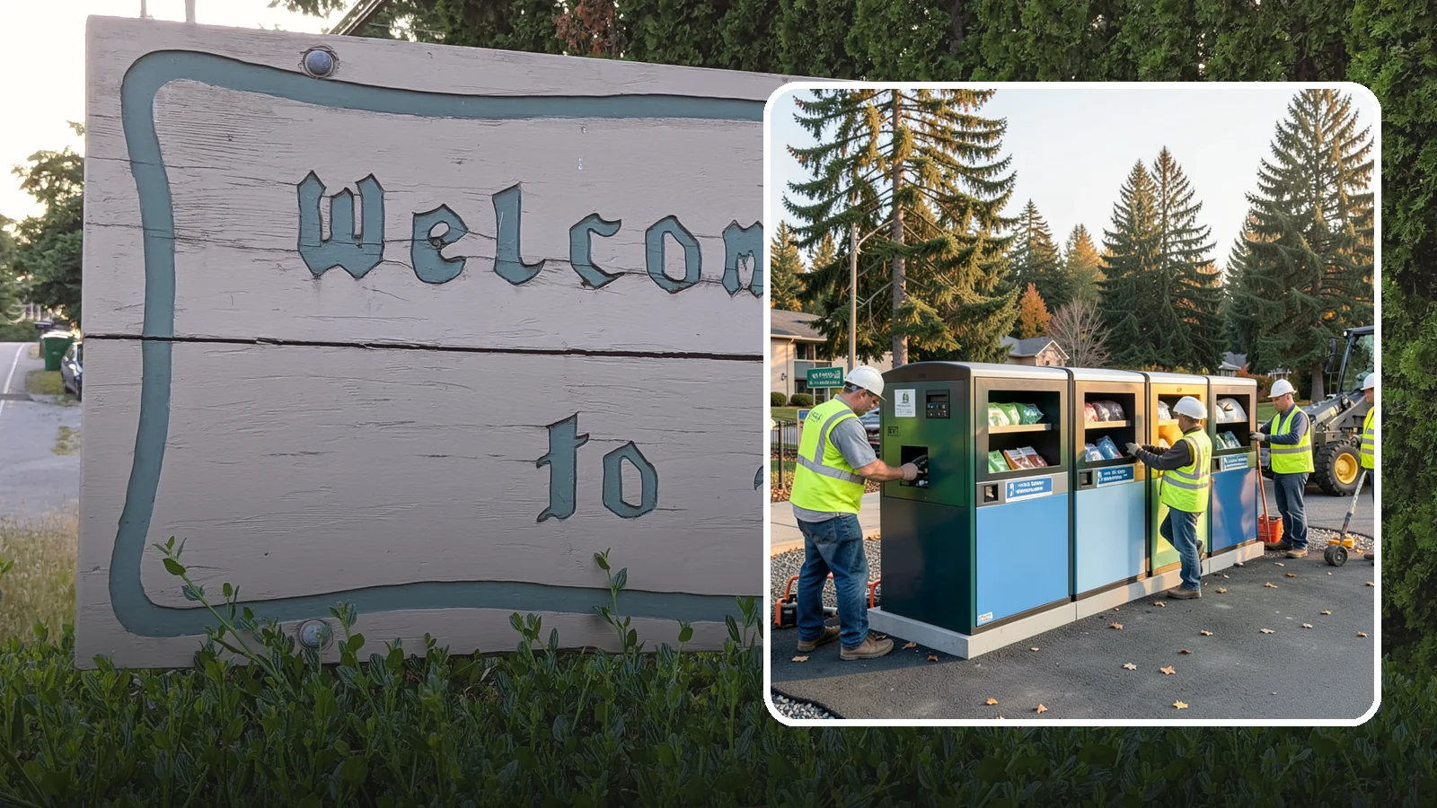 Recycling Station Installation in Brier, Snohomish County, WA - We install multi-stream recycling stations with clear labeling to support your diversion goals.