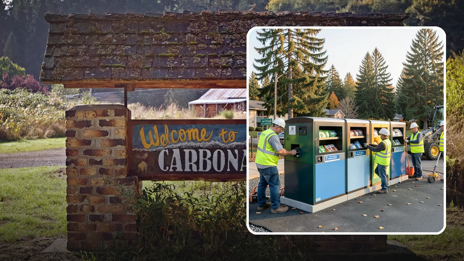 Recycling Station Installation in Carbonado, Pierce County, WA - We install multi-stream recycling stations with clear labeling to support your diversion goals.