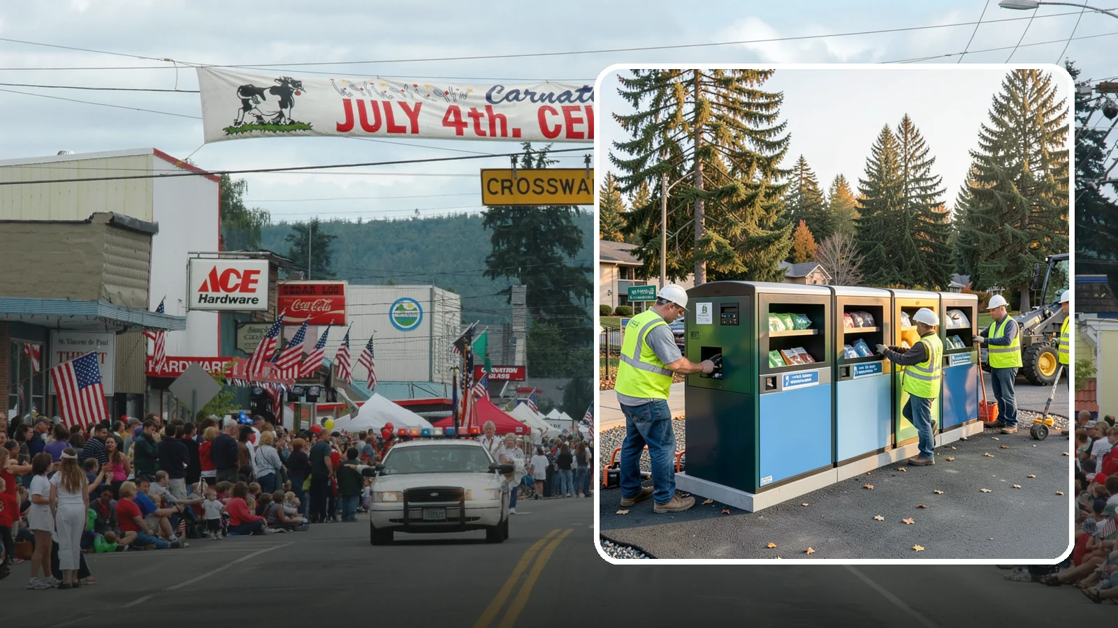 Recycling Station Installation in Carnation, King County, WA - We install multi-stream recycling stations with clear labeling to support your diversion goals.