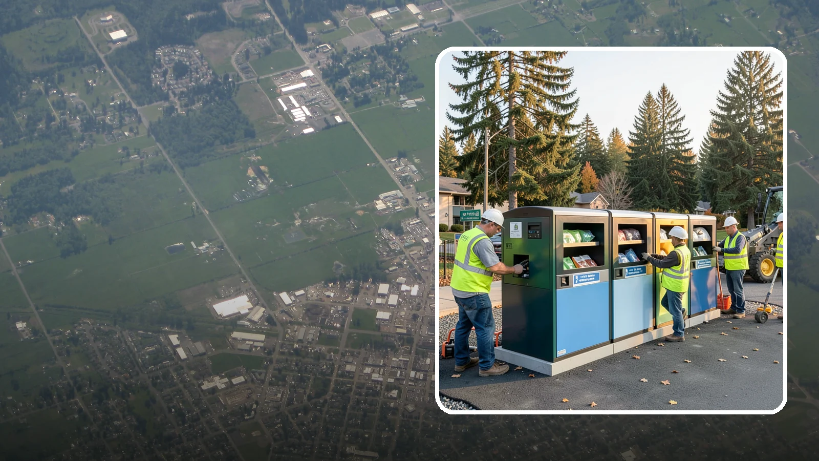 Recycling Station Installation in Enumclaw, King County, WA - We install multi-stream recycling stations with clear labeling to support your diversion goals.