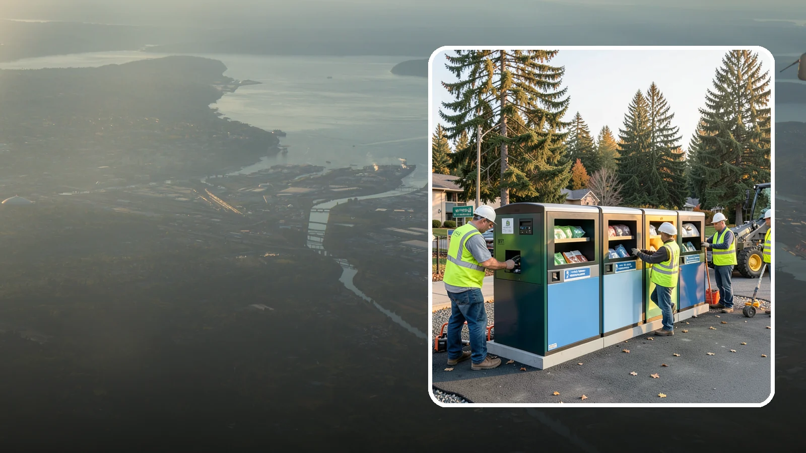 Recycling Station Installation in Fife, Pierce County, WA - We install multi-stream recycling stations with clear labeling to support your diversion goals.