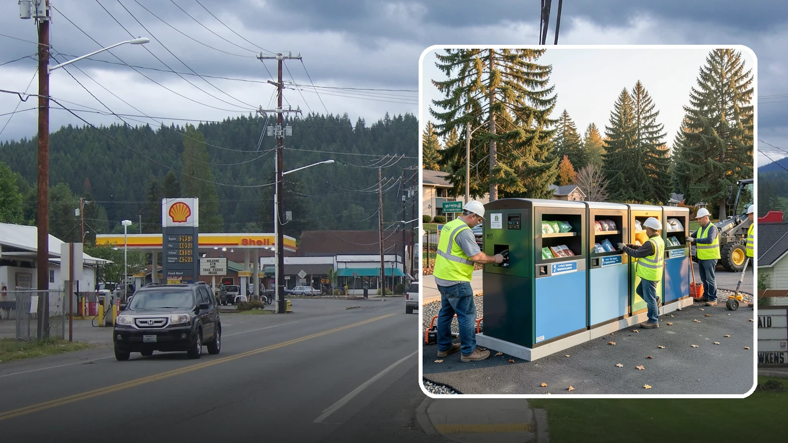 Recycling Station Installation in Granite Falls, Snohomish County, WA - We install multi-stream recycling stations with clear labeling to support your diversion goals.