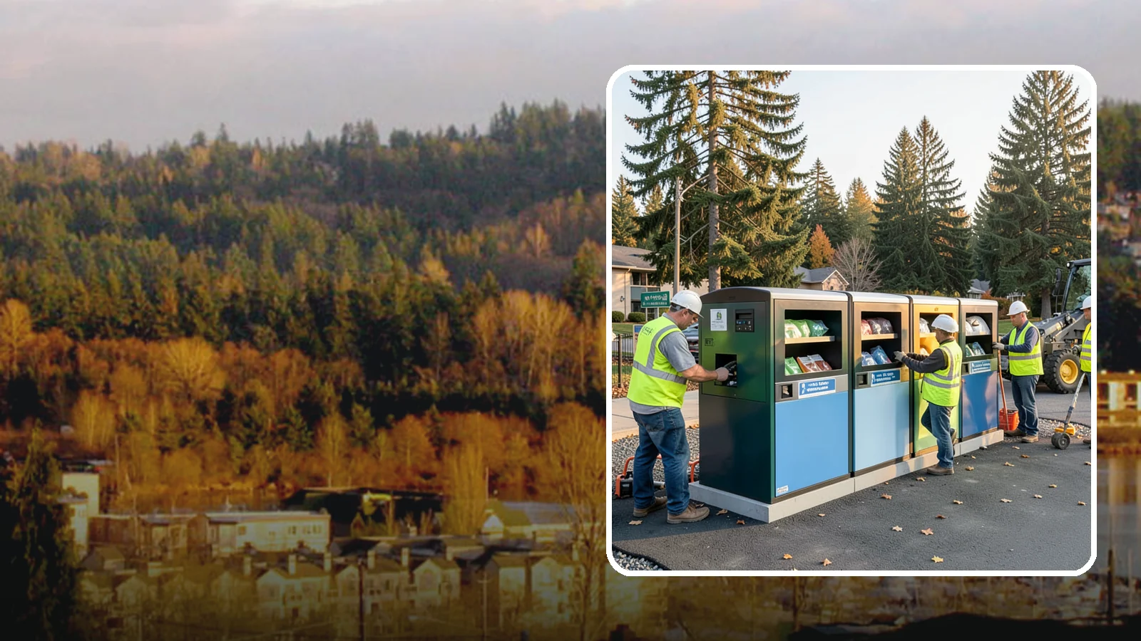 Recycling Station Installation in Kenmore, King County, WA - We install multi-stream recycling stations with clear labeling to support your diversion goals.
