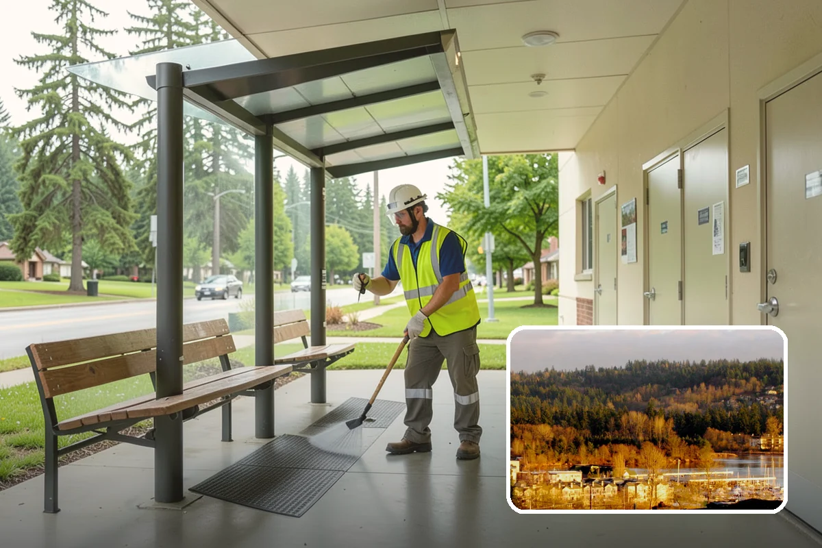 Recycling Station Installation in Kenmore, King County, WA - Advances measurable diversion and sustainability goals