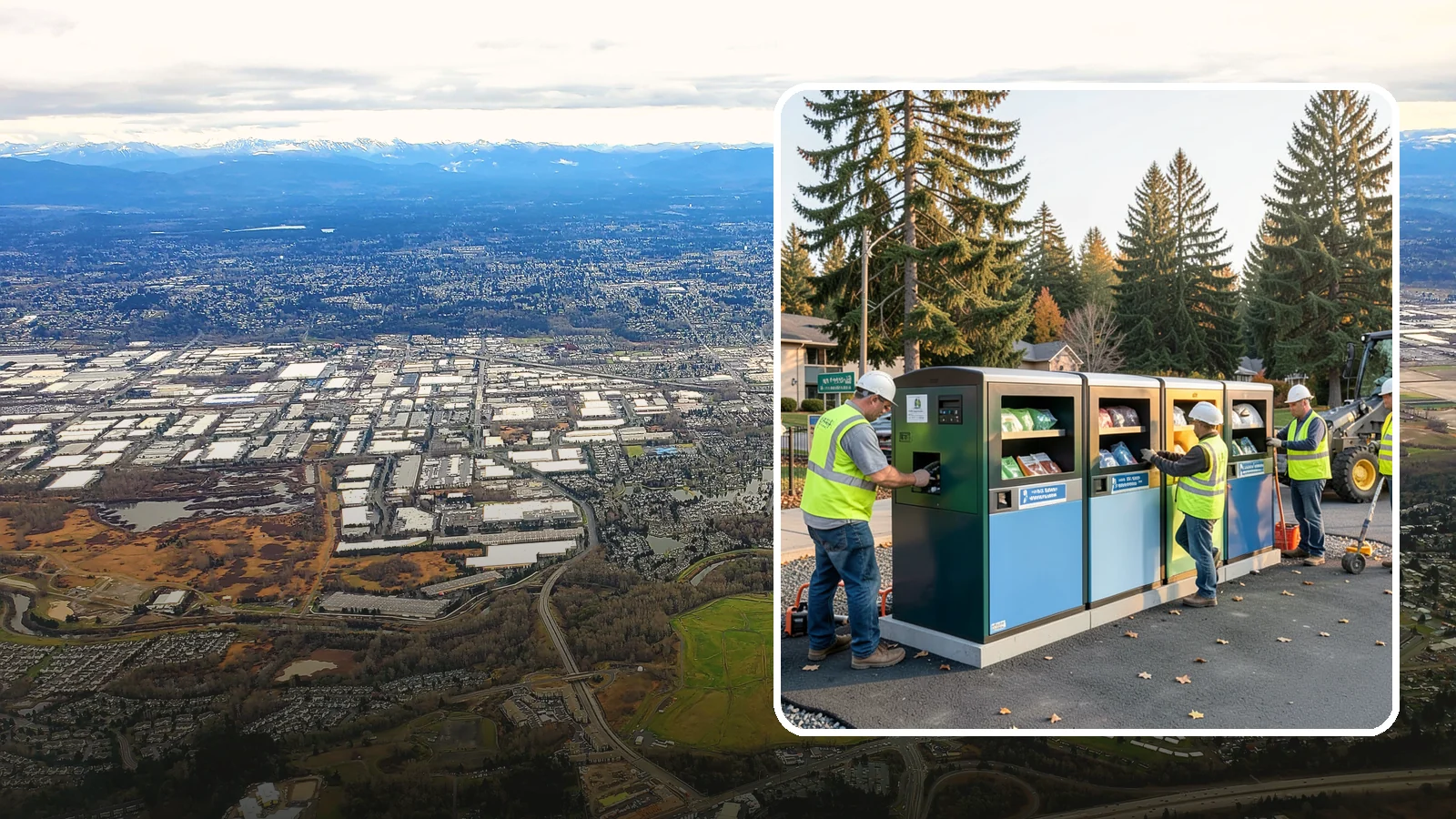 Recycling Station Installation in Kent, King County, WA - We install multi-stream recycling stations with clear labeling to support your diversion goals.