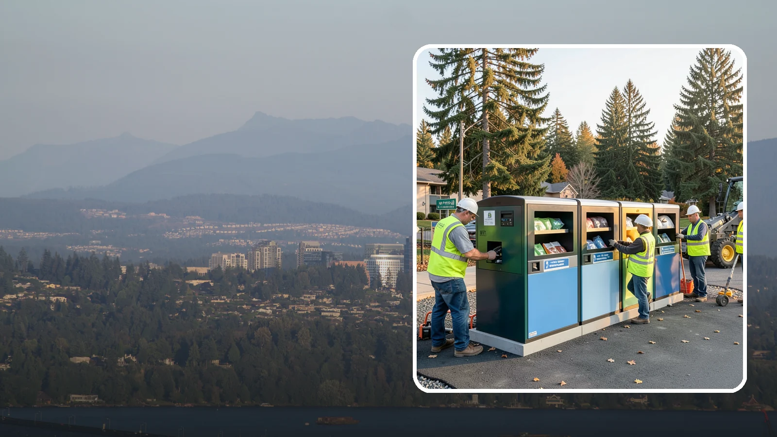 Recycling Station Installation in Medina, King County, WA - We install multi-stream recycling stations with clear labeling to support your diversion goals.