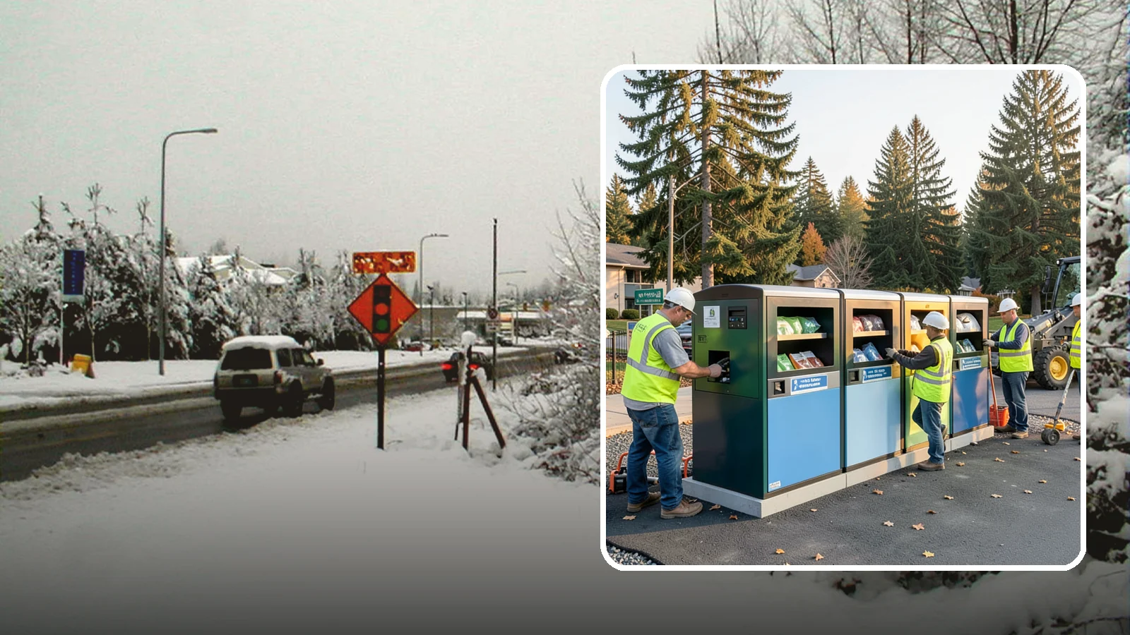 Recycling Station Installation in Newcastle, King County, WA - We install multi-stream recycling stations with clear labeling to support your diversion goals.