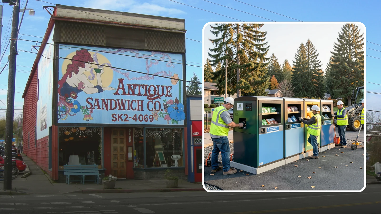 Recycling Station Installation in Ruston, Pierce County, WA - We install multi-stream recycling stations with clear labeling to support your diversion goals.