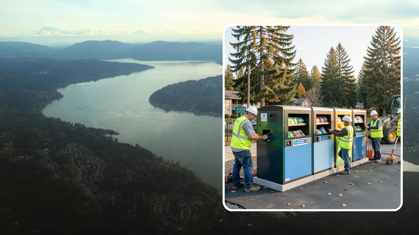 Recycling Station Installation in Sammamish, King County, WA - We install multi-stream recycling stations with clear labeling to support your diversion goals.