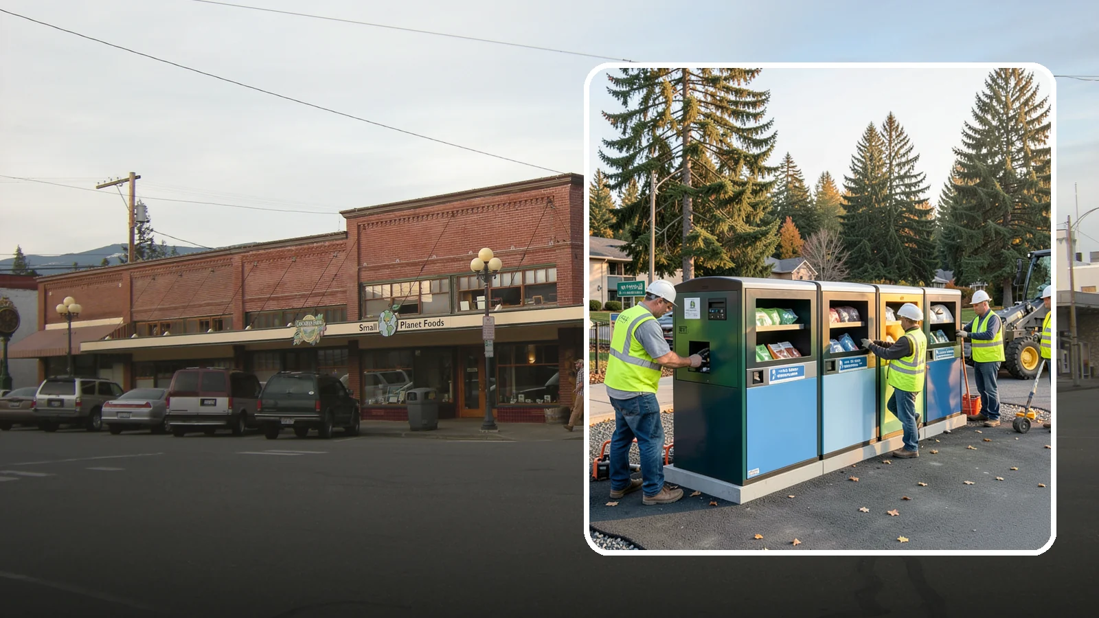 Recycling Station Installation in Sedro-Woolley, Skagit County, WA - We install multi-stream recycling stations with clear labeling to support your diversion goals.