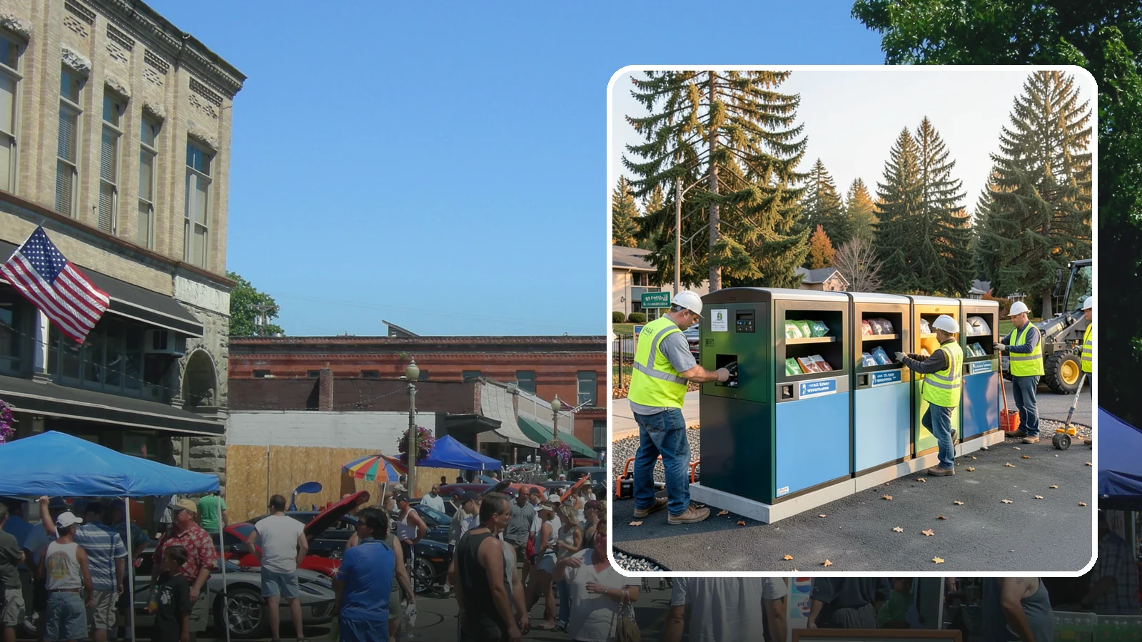 Recycling Station Installation in Snohomish, Snohomish County, WA - We install multi-stream recycling stations with clear labeling to support your diversion goals.