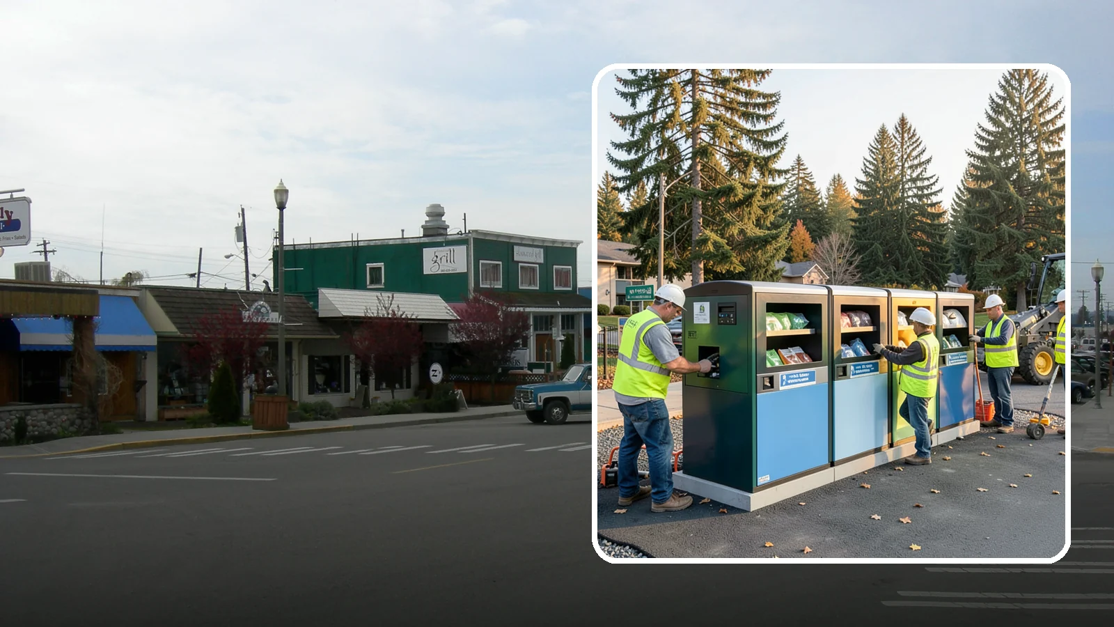 Recycling Station Installation in Stanwood, Snohomish County, WA - We install multi-stream recycling stations with clear labeling to support your diversion goals.