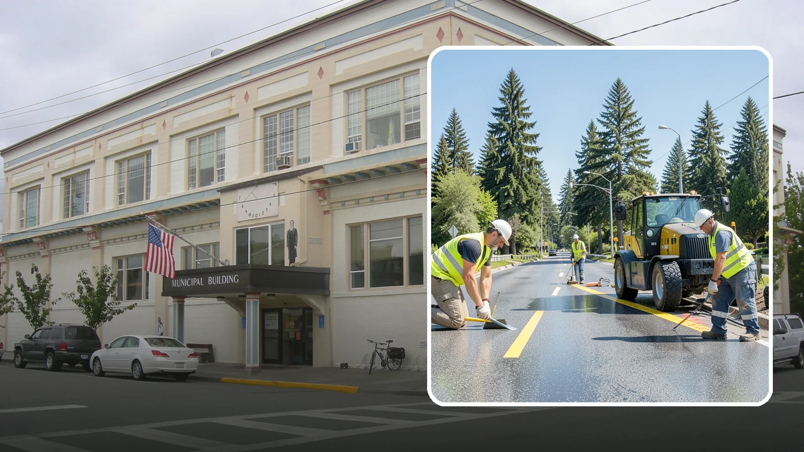 Reflective Marker Installation in Anacortes, Skagit County, WA - Raised and reflective pavement markers boost lane delineation in low-light and wet conditions.