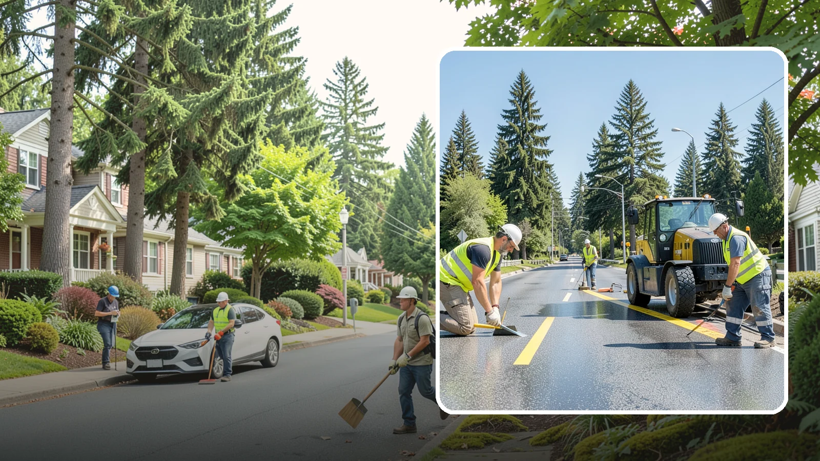 Reflective Marker Installation in Beaux Arts Village, King County, WA - Raised and reflective pavement markers boost lane delineation in low-light and wet conditions.