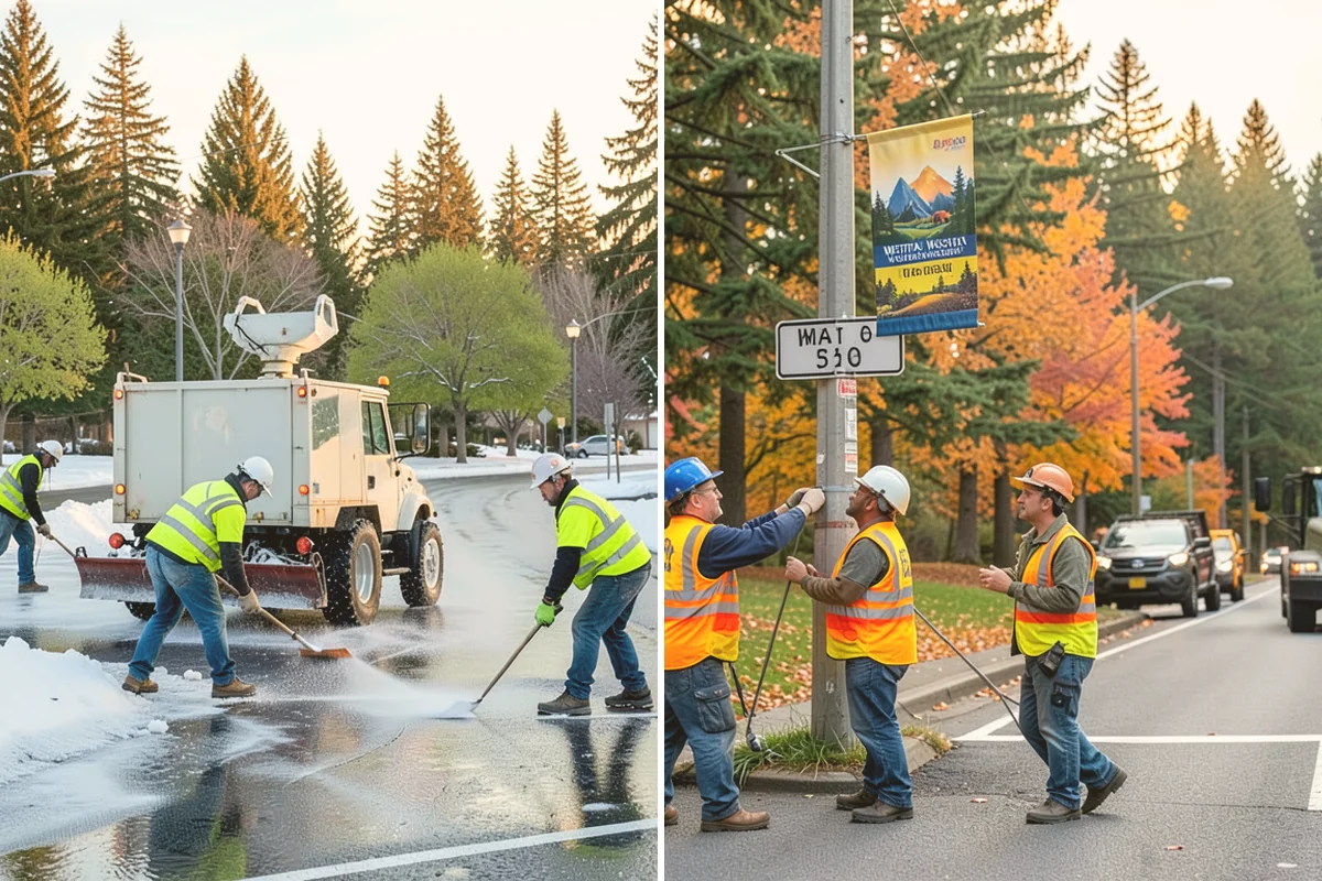 Reflective Marker Installation in Bellevue, King County, WA - Lay out marker locations and spacing