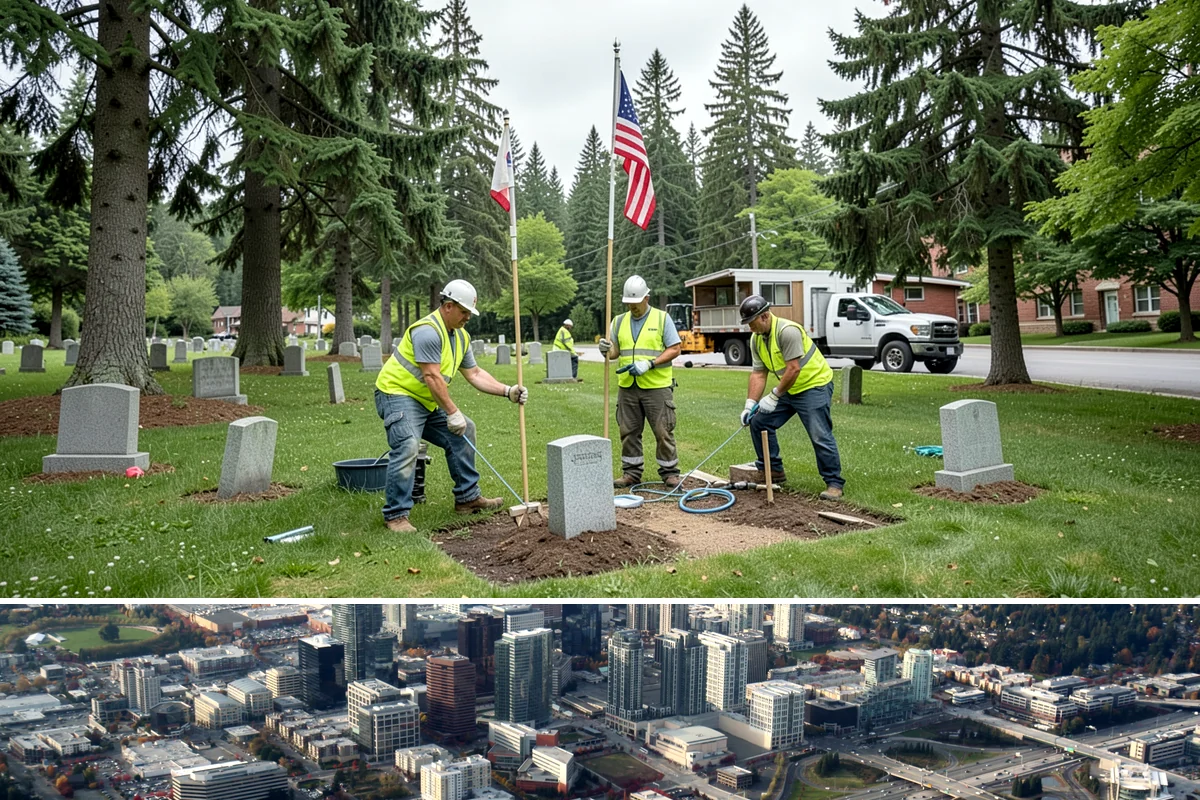 Reflective Marker Installation in Bellevue, King County, WA - Dry summer conditions are needed for reliable adhesive bonding before the wet season arrives.