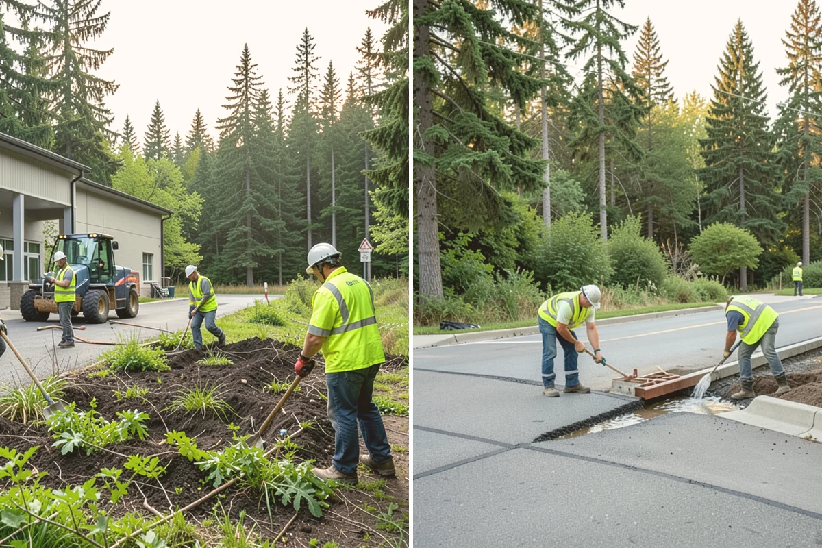 Reflective Marker Installation in Brier, Snohomish County, WA - Lay out marker locations and spacing