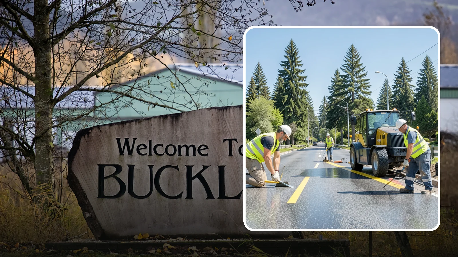 Reflective Marker Installation in Buckley, Pierce County, WA - Raised and reflective pavement markers boost lane delineation in low-light and wet conditions.