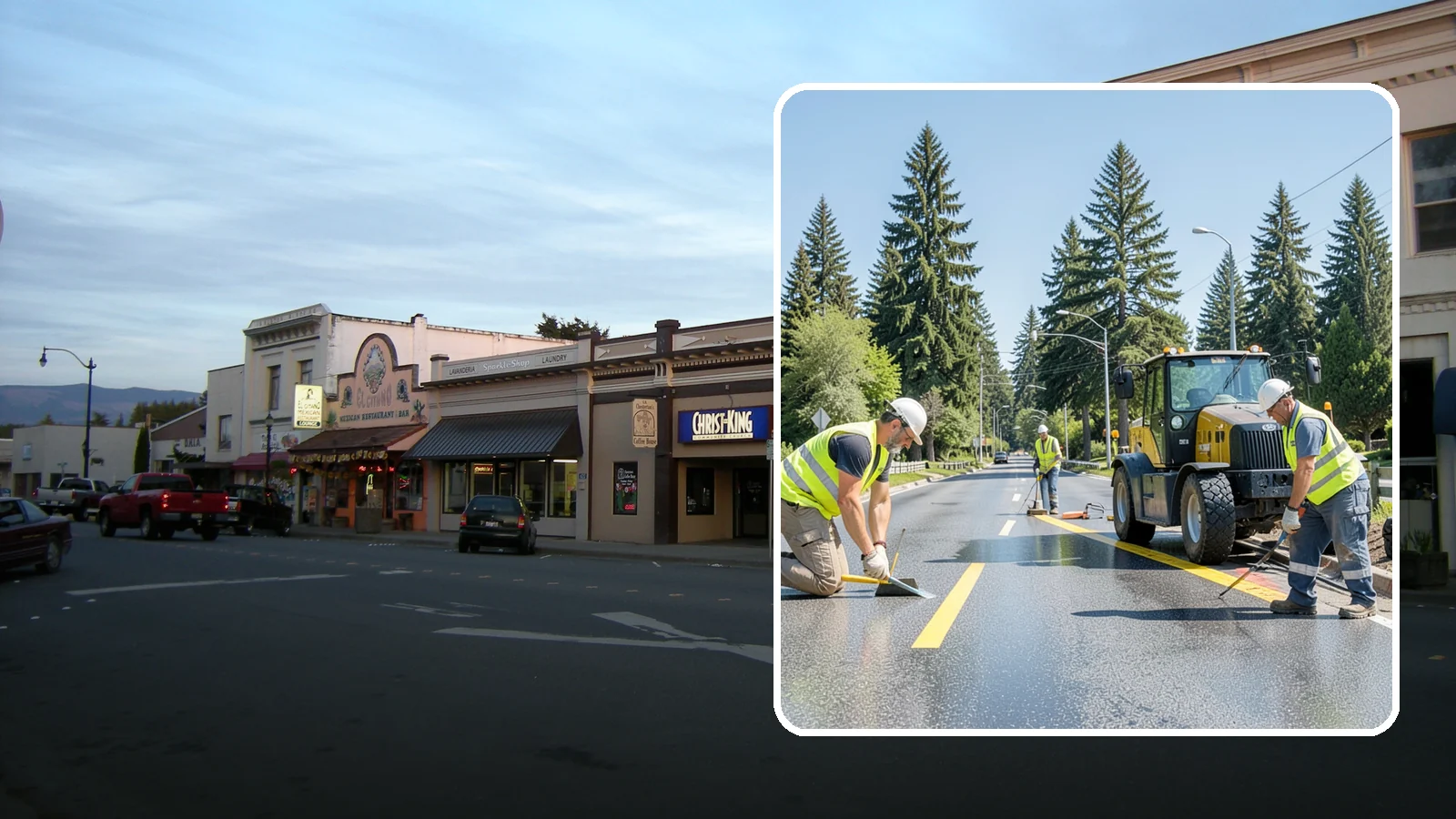 Reflective Marker Installation in Burlington, Skagit County, WA - Raised and reflective pavement markers boost lane delineation in low-light and wet conditions.