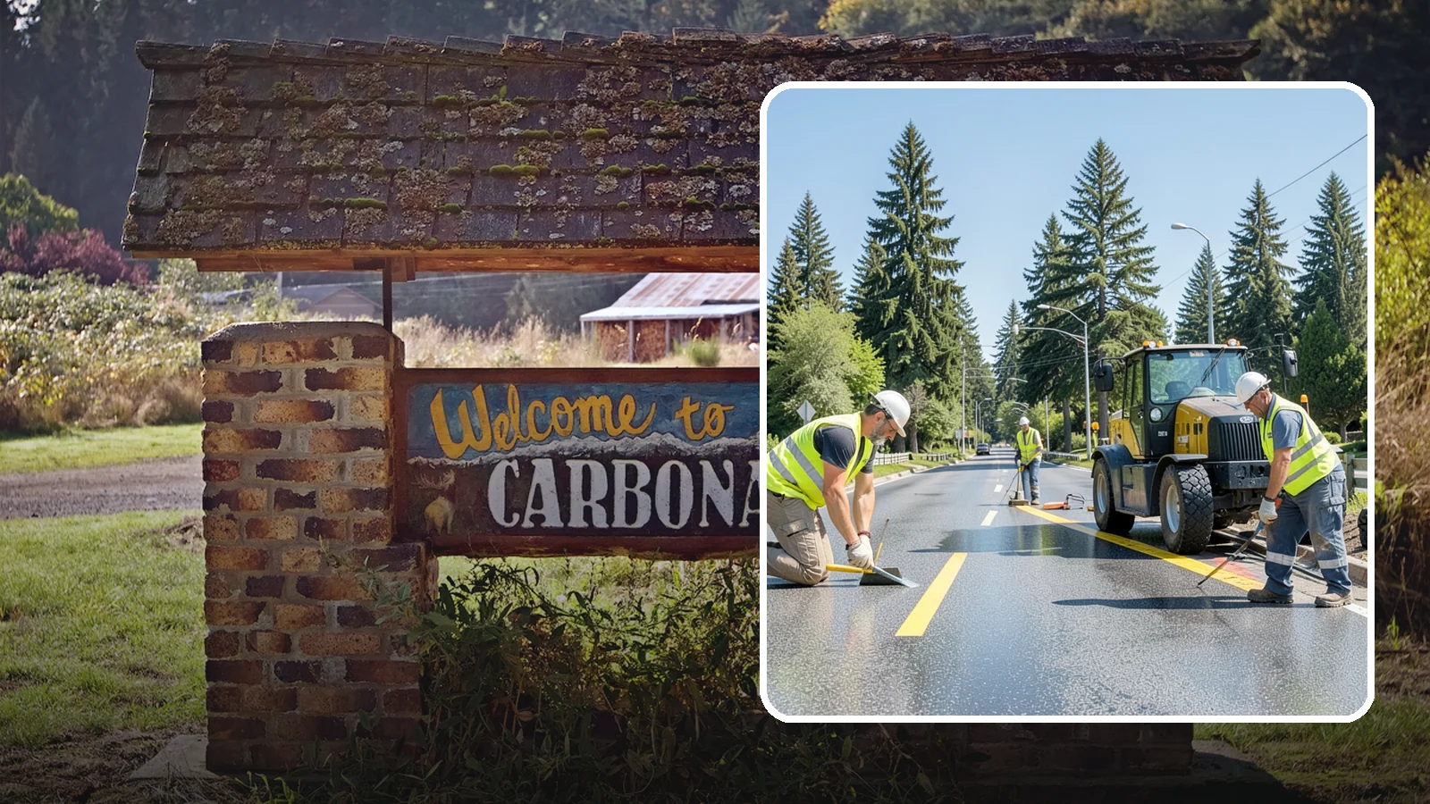 Reflective Marker Installation in Carbonado, Pierce County, WA - Raised and reflective pavement markers boost lane delineation in low-light and wet conditions.
