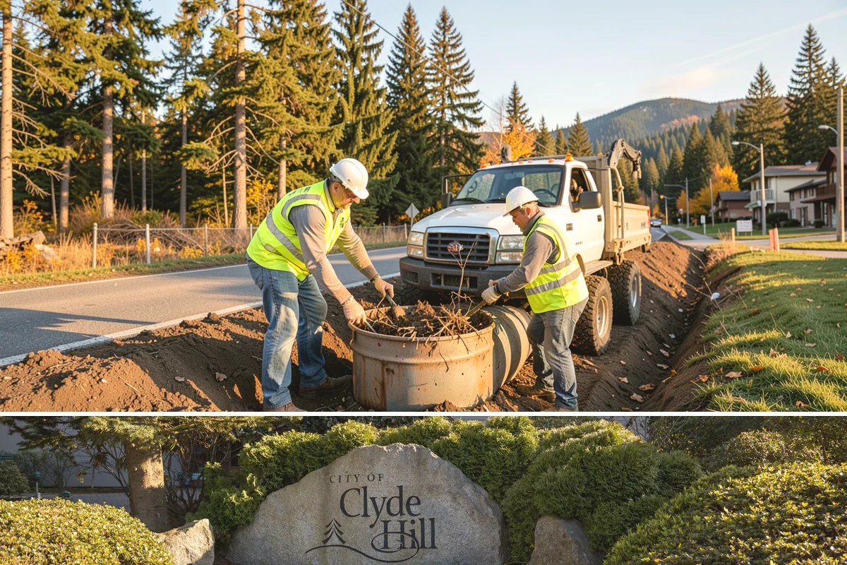 Reflective Marker Installation in Clyde Hill, King County, WA - Dry summer conditions are needed for reliable adhesive bonding before the wet season arrives.