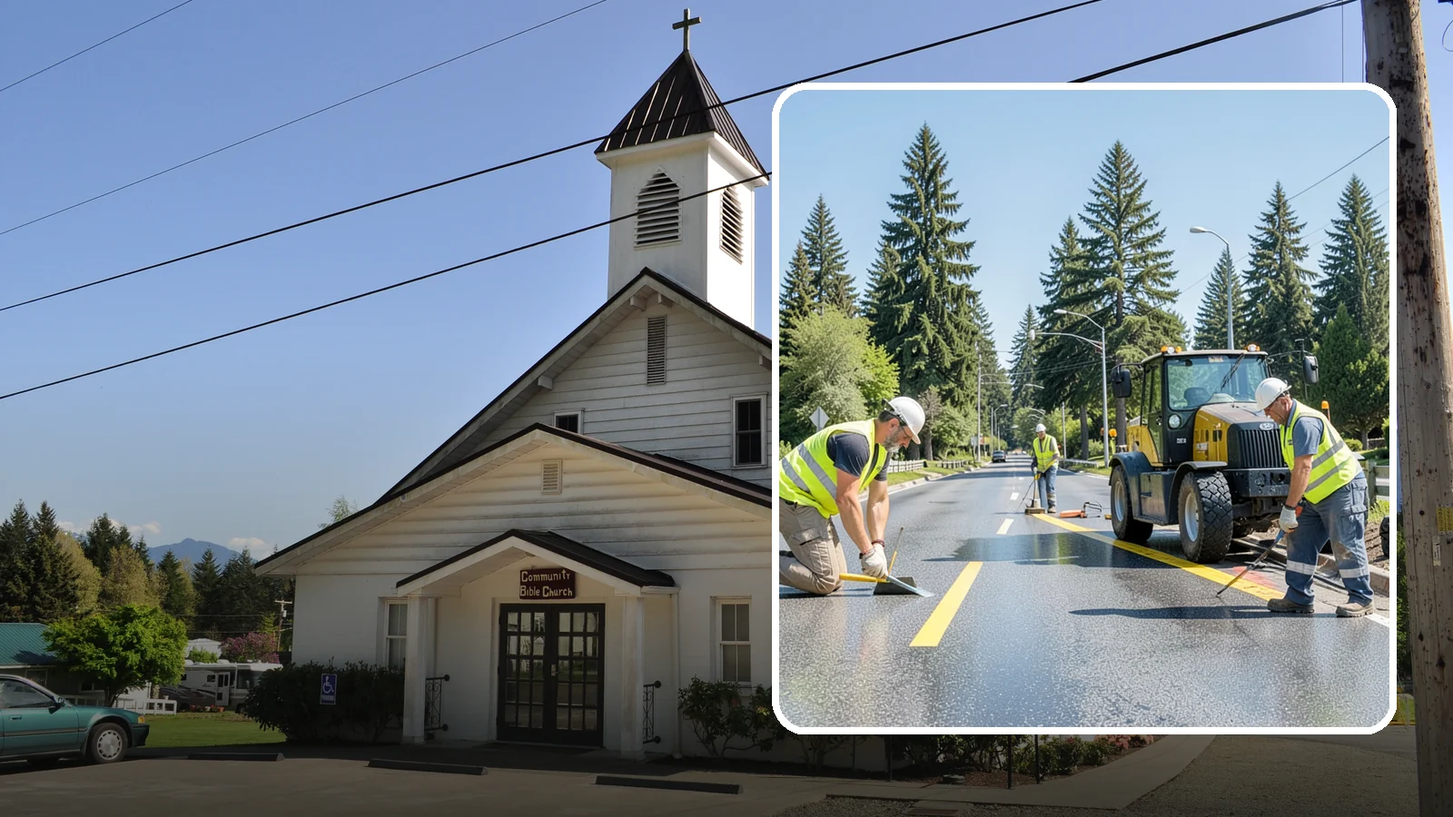 Reflective Marker Installation in Concrete, Skagit County, WA - Raised and reflective pavement markers boost lane delineation in low-light and wet conditions.