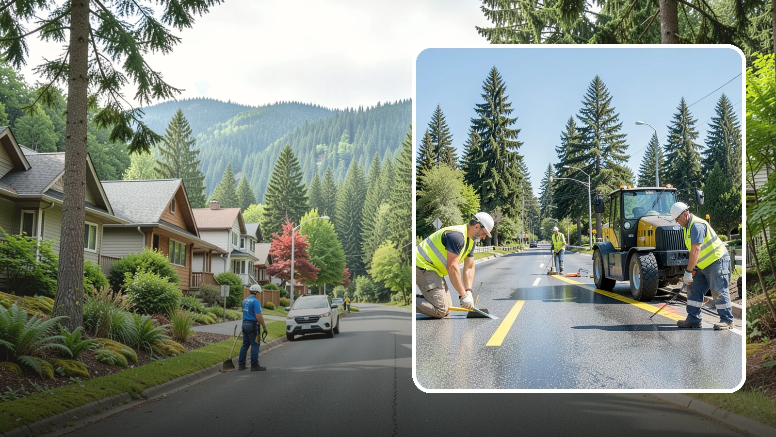Reflective Marker Installation in Darrington, Snohomish County, WA - Raised and reflective pavement markers boost lane delineation in low-light and wet conditions.