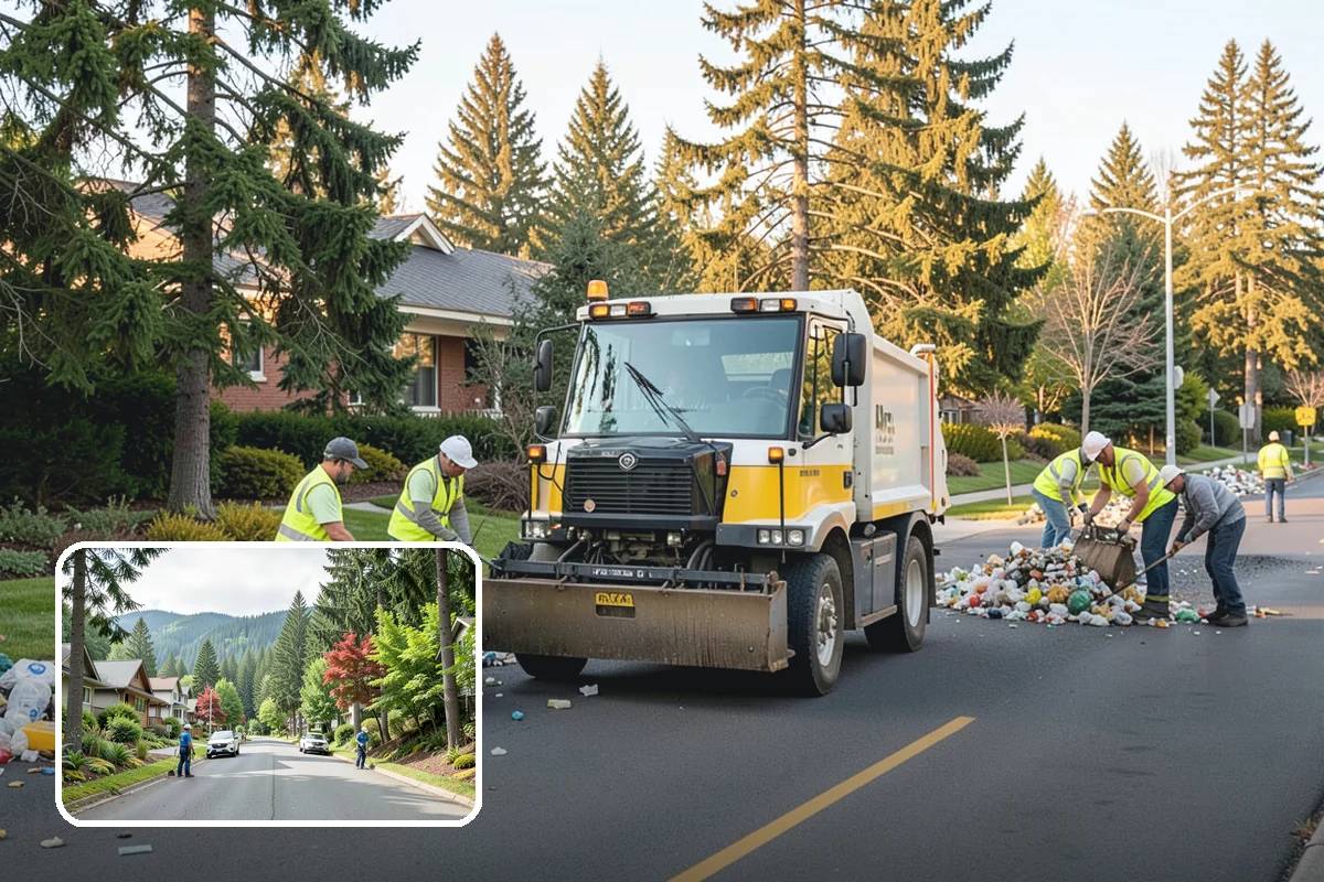 Reflective Marker Installation in Darrington, Snohomish County, WA - Improved wet-night lane delineation