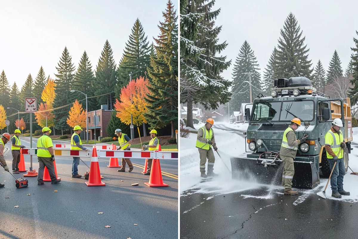 Reflective Marker Installation in Des Moines, King County, WA - Lay out marker locations and spacing