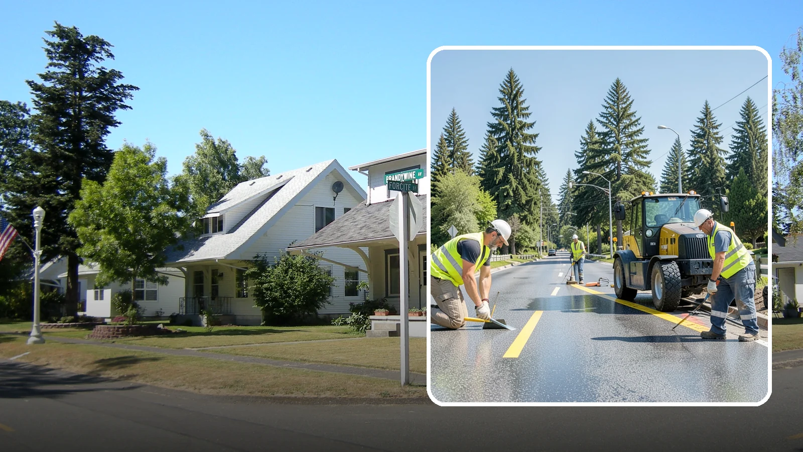 Reflective Marker Installation in DuPont, Pierce County, WA - Raised and reflective pavement markers boost lane delineation in low-light and wet conditions.