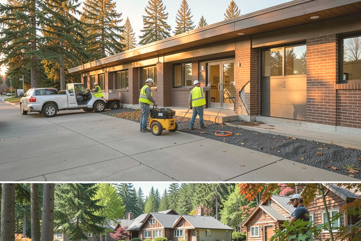 Reflective Marker Installation in Edgewood, Pierce County, WA - Dry summer conditions are needed for reliable adhesive bonding before the wet season arrives.