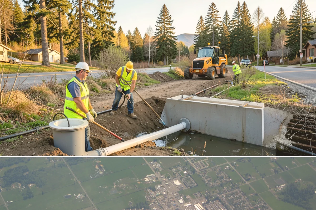Reflective Marker Installation in Enumclaw, King County, WA - Dry summer conditions are needed for reliable adhesive bonding before the wet season arrives.