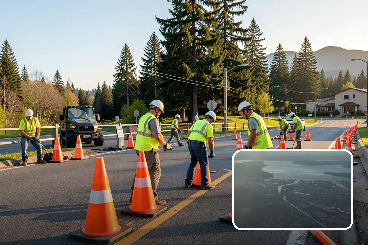 Reflective Marker Installation in Fife, Pierce County, WA - Improved wet-night lane delineation