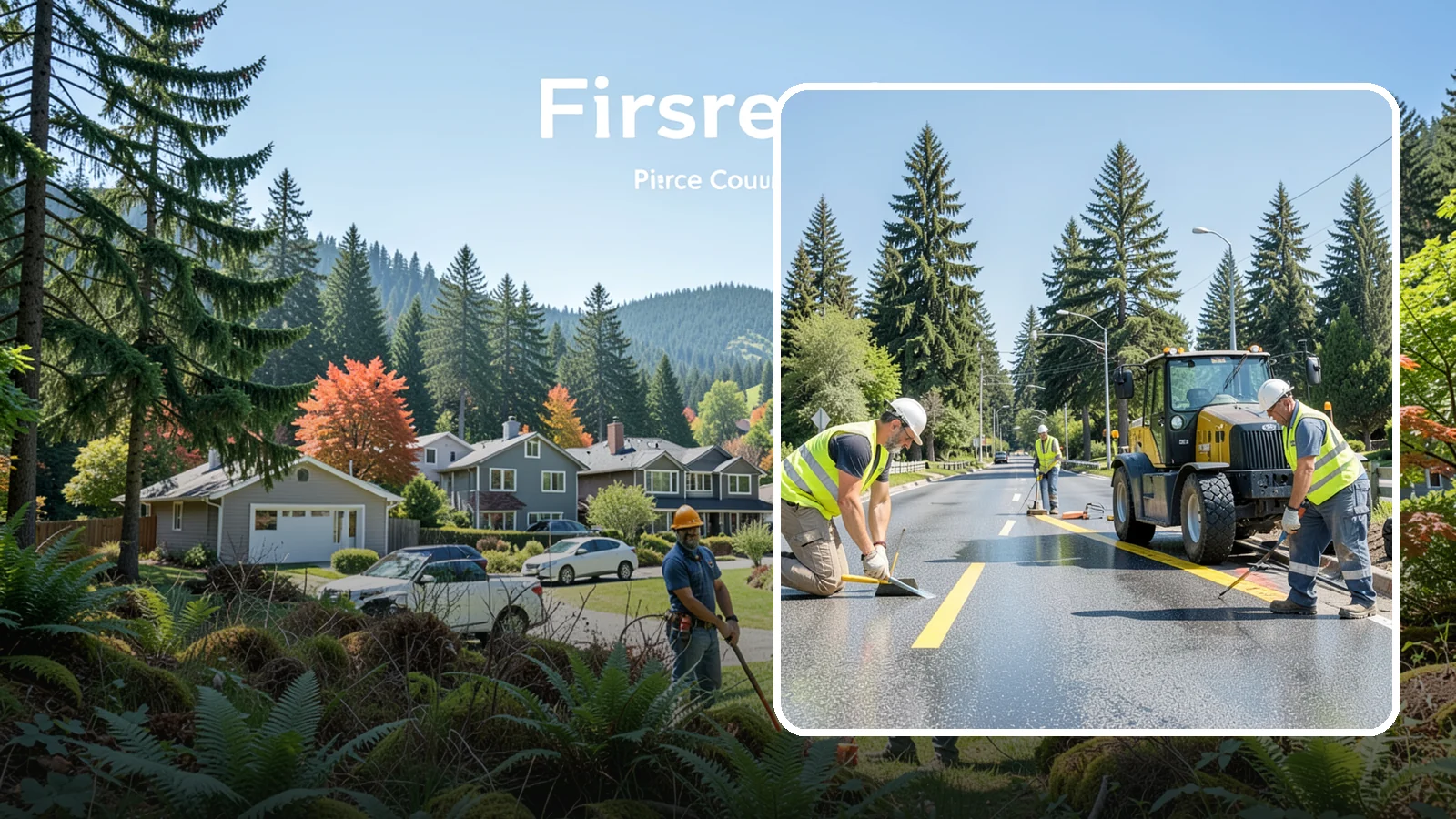 Reflective Marker Installation in Fircrest, Pierce County, WA - Raised and reflective pavement markers boost lane delineation in low-light and wet conditions.