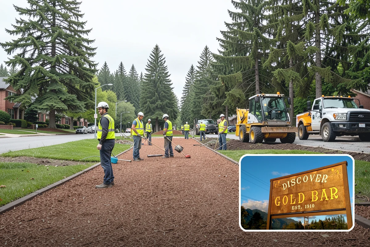 Reflective Marker Installation in Gold Bar, Snohomish County, WA - Improved wet-night lane delineation