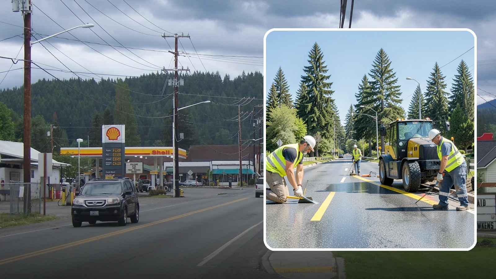 Reflective Marker Installation in Granite Falls, Snohomish County, WA - Raised and reflective pavement markers boost lane delineation in low-light and wet conditions.