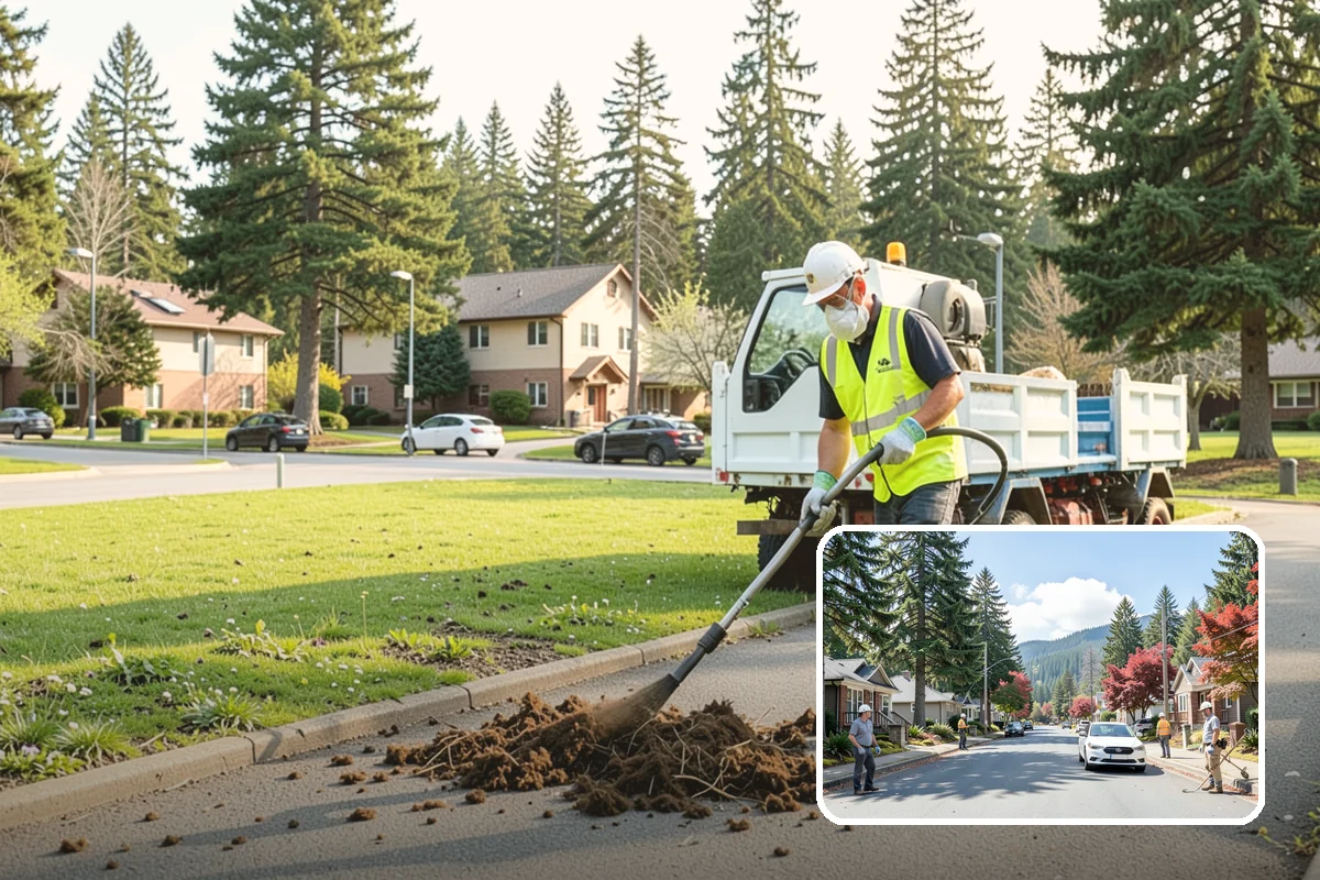 Reflective Marker Installation in Hunts Point, King County, WA - Improved wet-night lane delineation