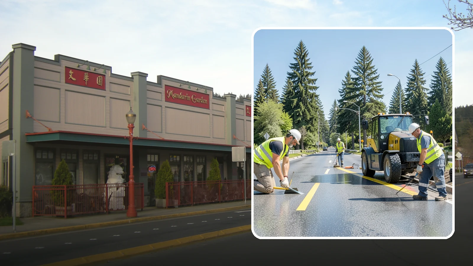 Reflective Marker Installation in Issaquah, King County, WA - Raised and reflective pavement markers boost lane delineation in low-light and wet conditions.