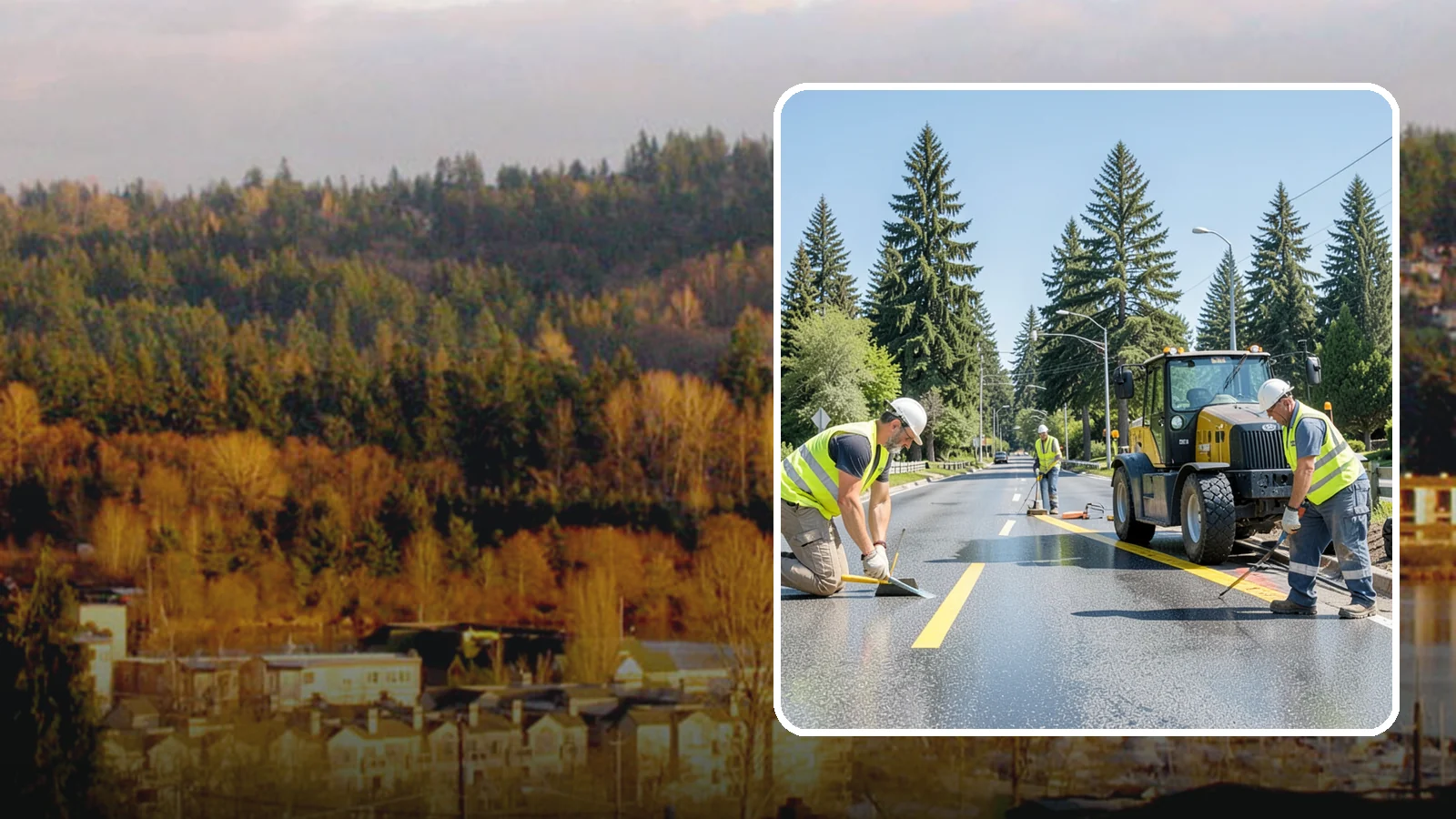 Reflective Marker Installation in Kenmore, King County, WA - Raised and reflective pavement markers boost lane delineation in low-light and wet conditions.
