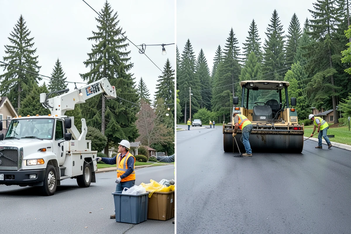 Reflective Marker Installation in Kenmore, King County, WA - Lay out marker locations and spacing