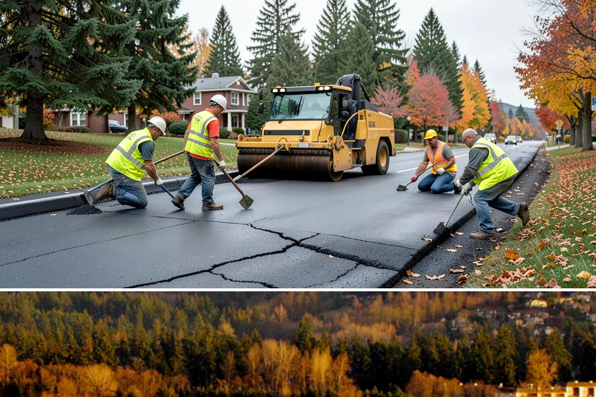 Reflective Marker Installation in Kenmore, King County, WA - Dry summer conditions are needed for reliable adhesive bonding before the wet season arrives.