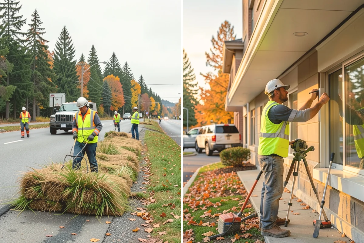 Reflective Marker Installation in Kent, King County, WA - Lay out marker locations and spacing