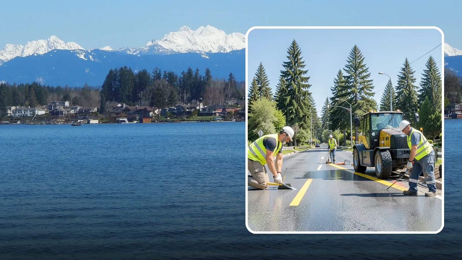 Reflective Marker Installation in Lake Stevens, Snohomish County, WA - Raised and reflective pavement markers boost lane delineation in low-light and wet conditions.