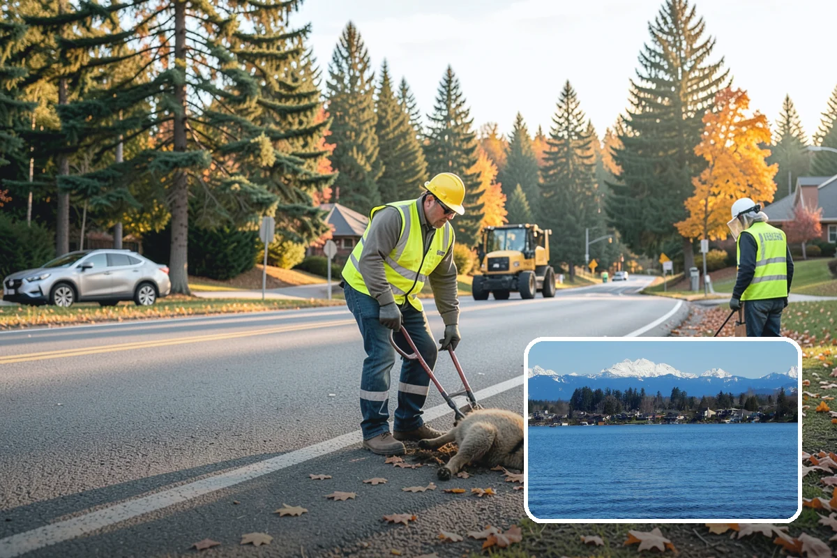 Reflective Marker Installation in Lake Stevens, Snohomish County, WA - Improved wet-night lane delineation