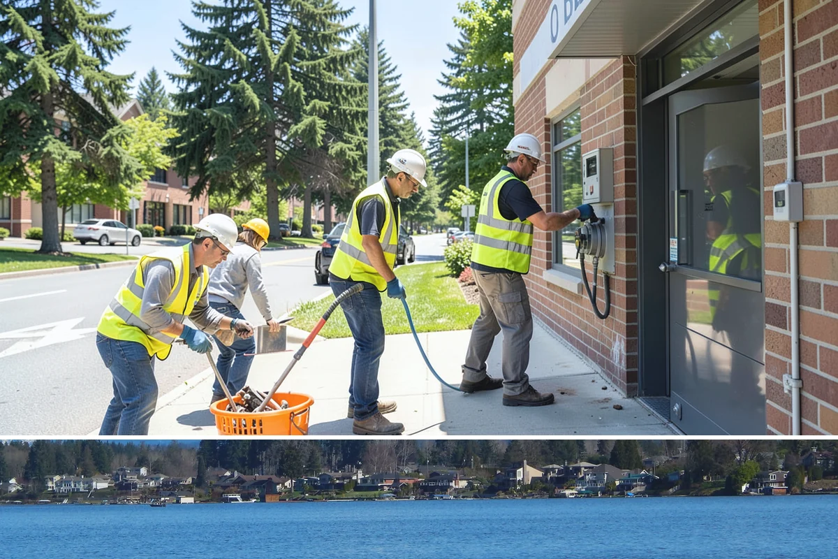 Reflective Marker Installation in Lake Stevens, Snohomish County, WA - Dry summer conditions are needed for reliable adhesive bonding before the wet season arrives.