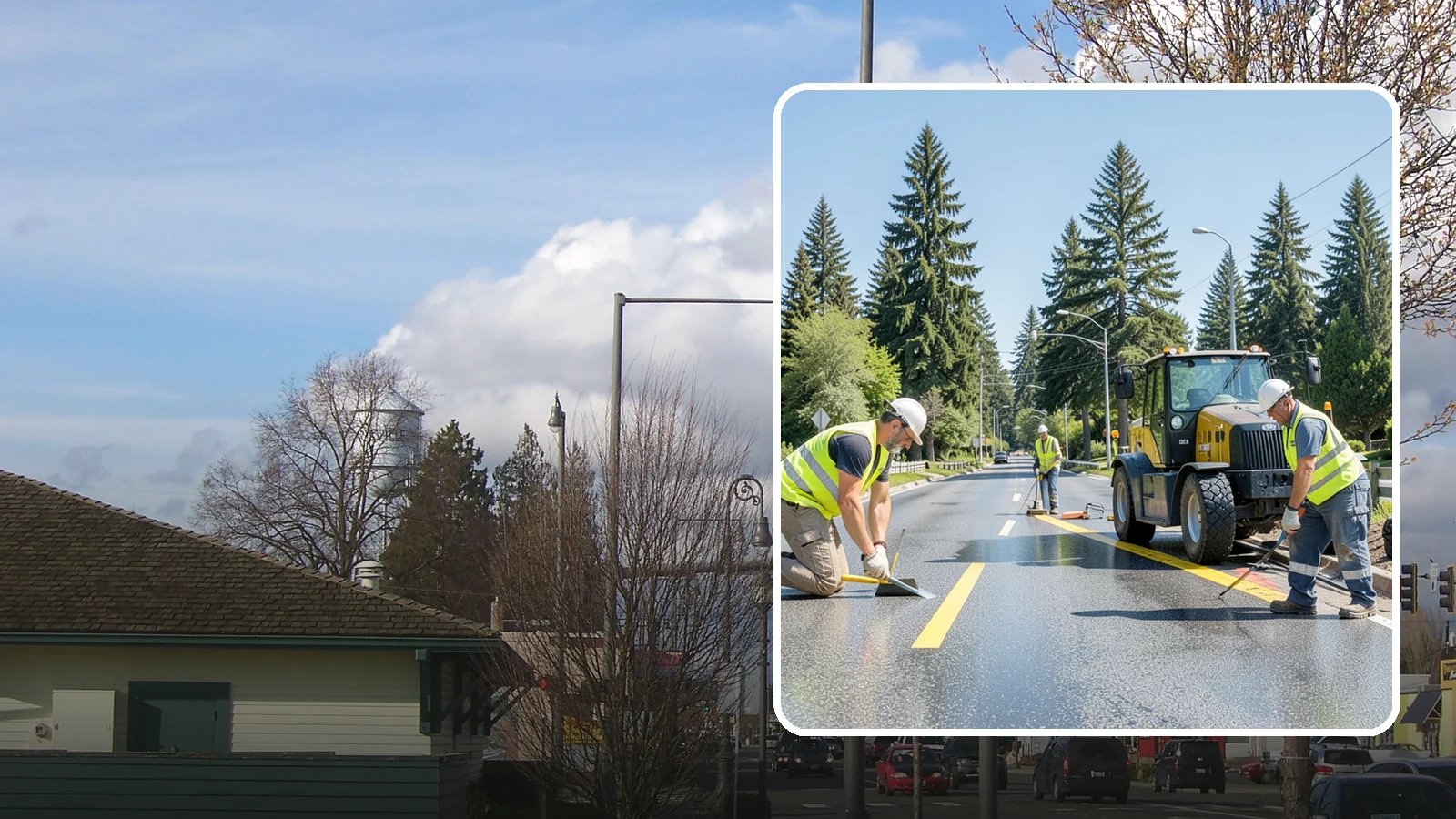 Reflective Marker Installation in Marysville, Snohomish County, WA - Raised and reflective pavement markers boost lane delineation in low-light and wet conditions.