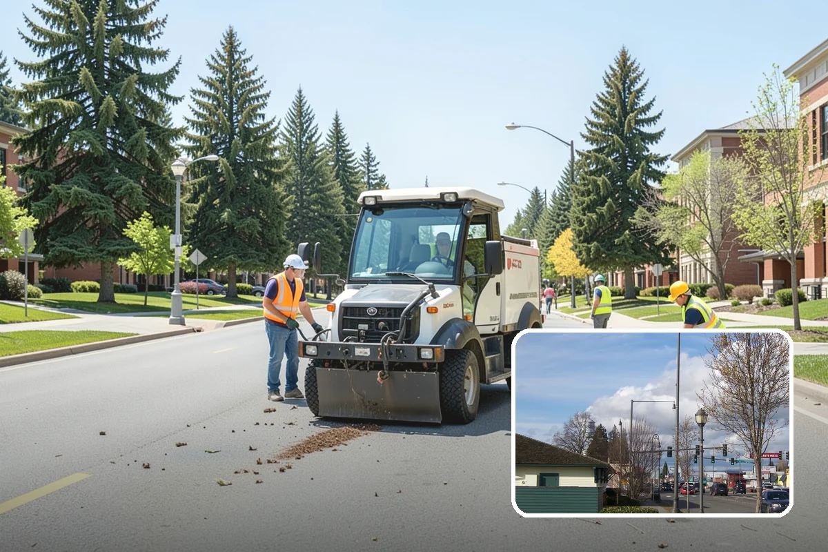 Reflective Marker Installation in Marysville, Snohomish County, WA - Improved wet-night lane delineation