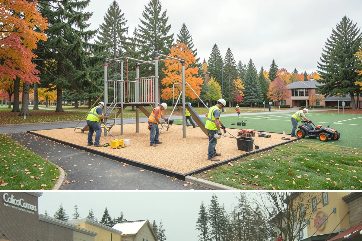 Reflective Marker Installation in Mill Creek, Snohomish County, WA - Dry summer conditions are needed for reliable adhesive bonding before the wet season arrives.